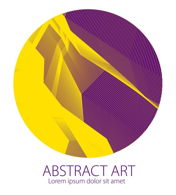 Runde Kunst- und Designelemente mit schöner linearer Oberflächenstruktur. Vektor abstrakter 3D-Perspektivhintergrund für Layouts, Poster, Banner, Print und Web. Trendig und cool.
