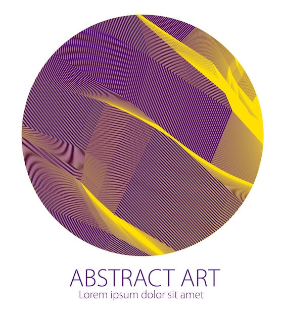 Runde Kunst- und Designelemente mit schöner linearer Oberflächenstruktur. Vektor abstrakter 3D-Perspektivhintergrund für Layouts, Poster, Banner, Print und Web. Trendig und cool.
