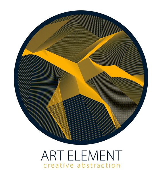 Runde Kunst- und Designelemente mit schöner linearer Oberflächenstruktur. Vektor abstrakter 3D-Perspektivhintergrund für Layouts, Poster, Banner, Print und Web. Trendig und cool.