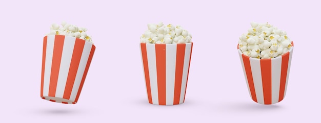 Runde Papiertassen mit Popcorn traditioneller Snack für Firmen, die einen Film sehen