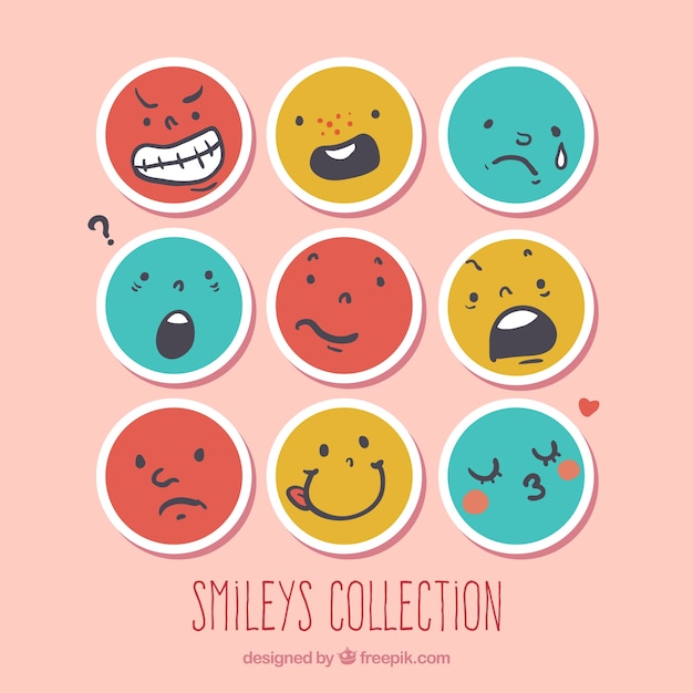 Runde smileys sammlung