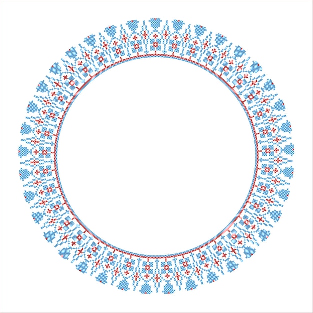 Runder Rahmen Kreuzstichmotive Volksstickerei