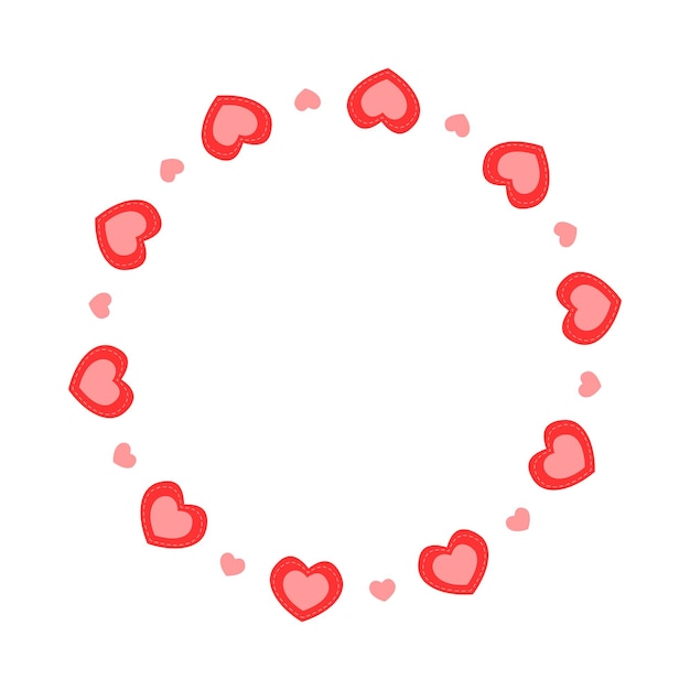 Runder Rahmen mit Herzen Vorlage für Valentinstag-Einladungskarten-Foto-Bild-Banner