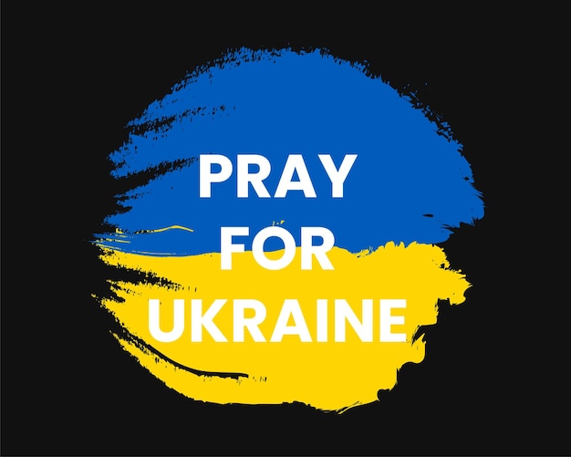 Rundes abzeichen mit text beten für die ukraine grunge-stil-banner speichern sie das ukraine-konzept anwendbar für banner aufkleber abzeichen grunge-stil-flagge der ukraine vektor-illustration