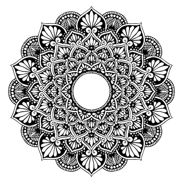 Rundes blumenmandala, henna. vintage dekorative elemente.