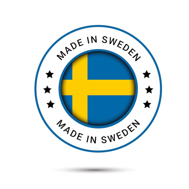 Rundes etikett „made in sweden“ modernes „made in sweden“-logo