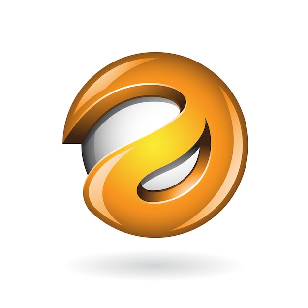 Rundes, glänzend orangefarbenes Logo-Symbol mit Kleinbuchstaben A