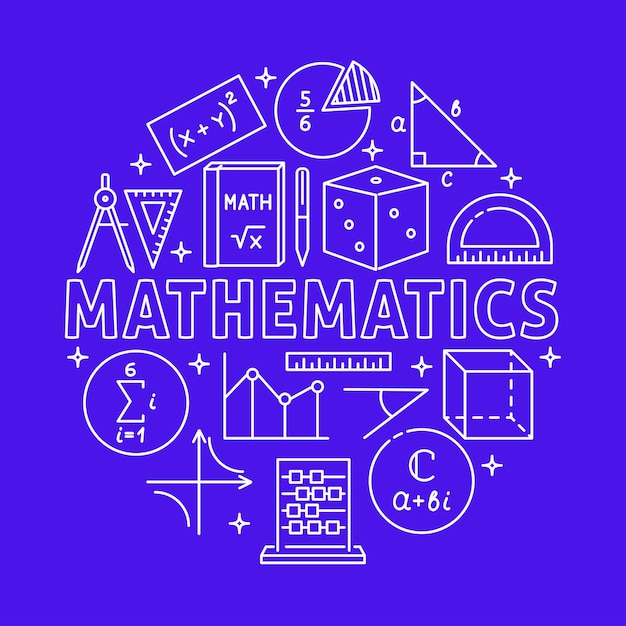 Vektor rundes plakat der mathematik