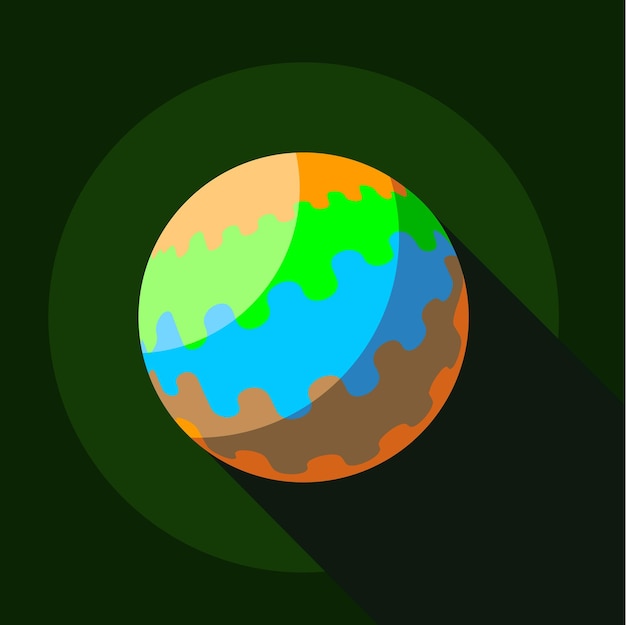 Vektor rundes planetensymbol flache illustration eines runden planetenvektorsymbols für das web