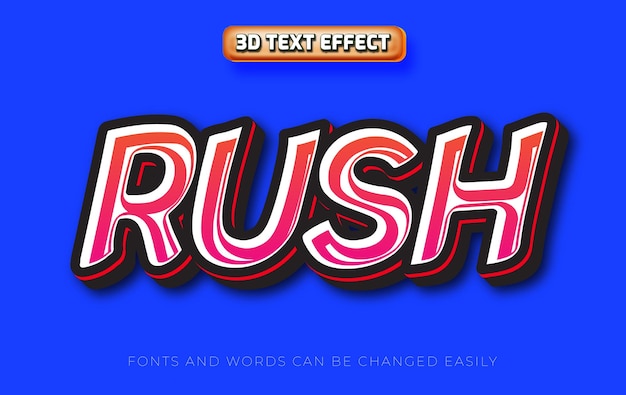 Rush 3D bearbeitbarer funky Texteffektstil