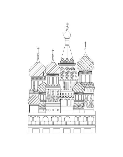 Russland basilikum kathedrale lineart