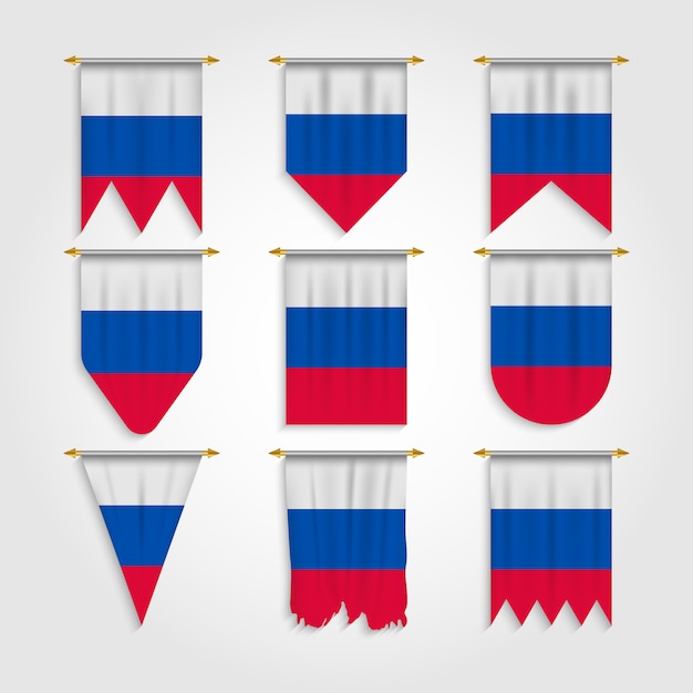 Russland Flagge In Verschiedenen Formen