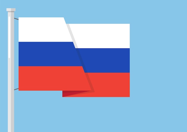 Russland flagge mit exemplar