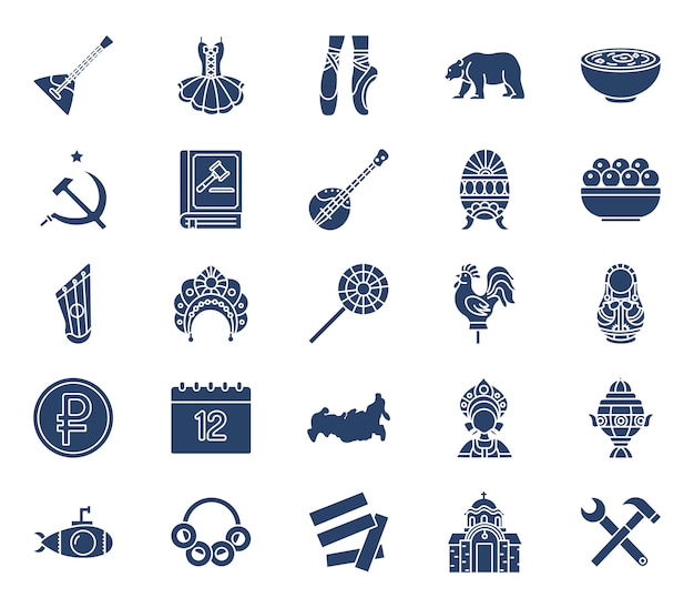 Russland land und kultur-icon-set