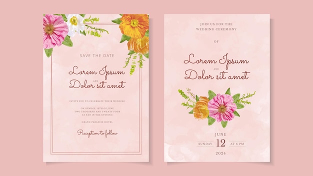 Rustikale hochzeits-einladungs-blumen laden danken ihnen rsvp moderne karte ein