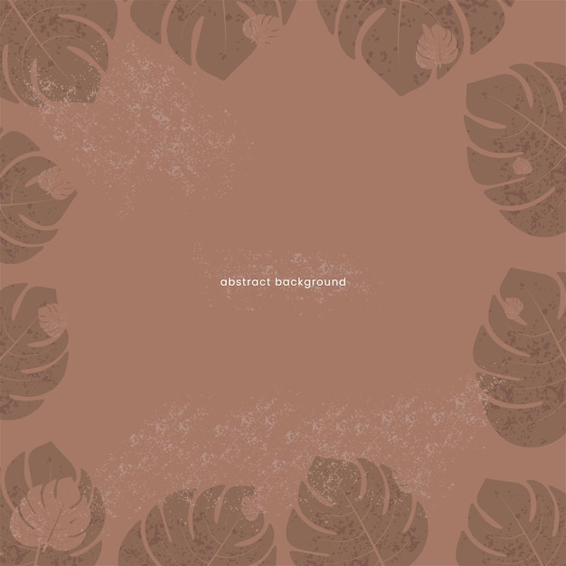 Rustikaler Monstera-Blatt-Hintergrund mit texturiertem Effekt in Mocha-Mousse-Farbe für Naturthemen-Designs, Branding und kreative Projekte