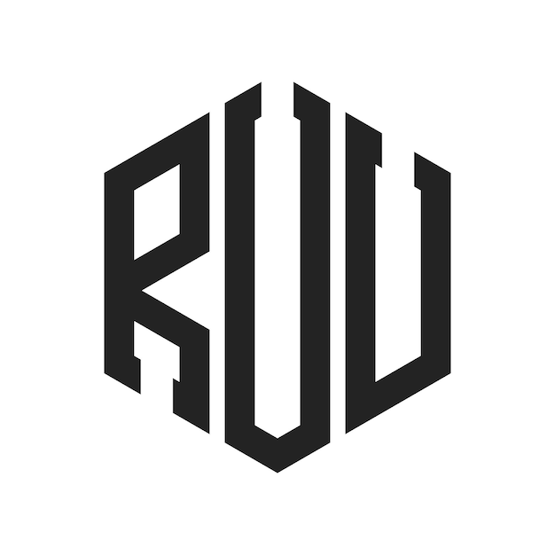 RUU-Logo-Design Anfangsbuchstaben RUU-Monogramm-Logo in sechseckiger Form