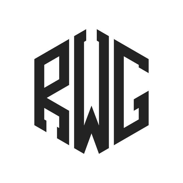 RWG-Logo-Design Initialbuchstaben RWG-Monogramm-Logo mit Hexagonform