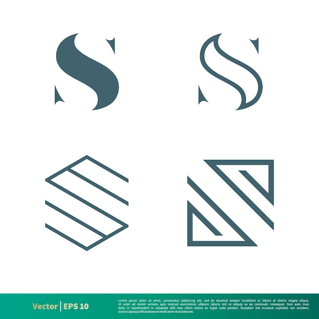 S brief set icon logo vorlage