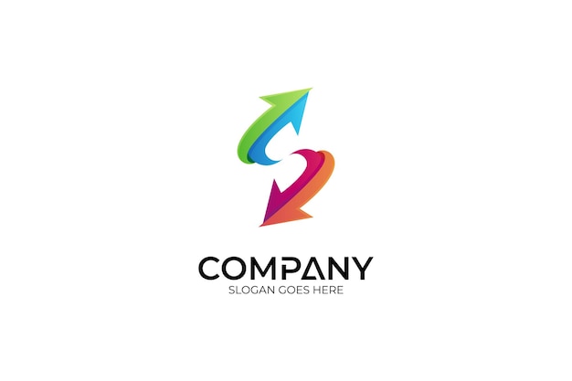 S-buchstaben-pfeil-logo-design mit kombination aus zwei pfeilen kann für logistik-branding und logo-illustration verwendet werden