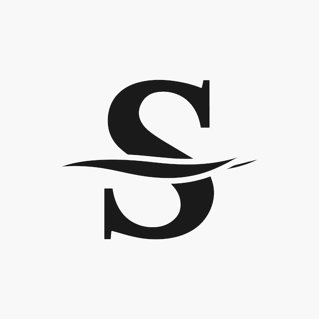 S-Buchstaben- und Wellenlogovektor