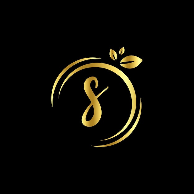 S monogramme kreis handschrift logo vorlage vektor