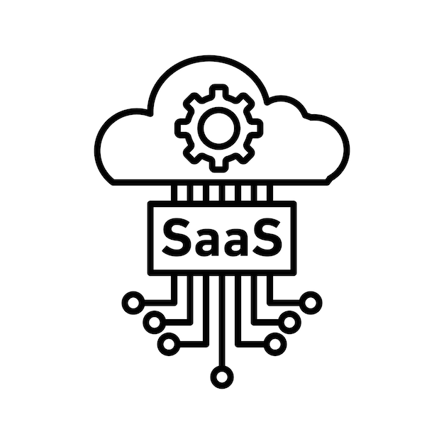 SaaS-Symbol-Umriss-Satzzeichen