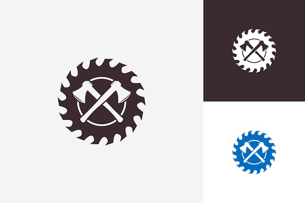 Sägewerk logo template design vektor, emblem, designkonzept, kreatives symbol, icon