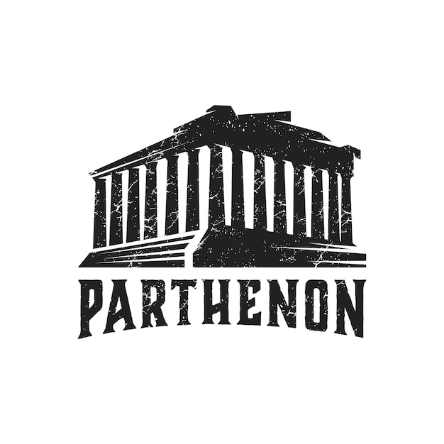 Vektor säule parthenon law building monument logo design