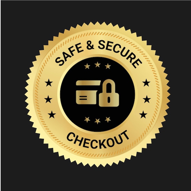 Safe secure checkout-logodesign und vertrauensabzeichen