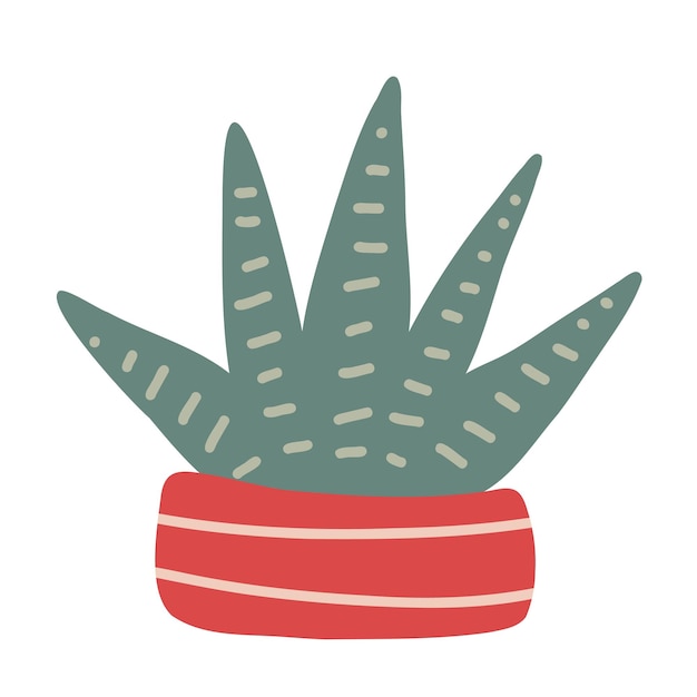 Saftig. handgezeichnete stachelige kaktuskakteenpflanze mit dornentopf. tropischer kaktus der gekritzelwüste