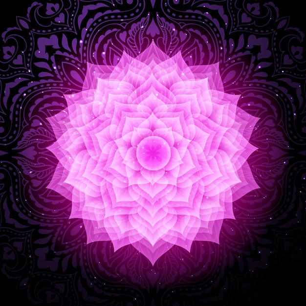 Sahasrara-chakra mit mandala. kronen-chakra.