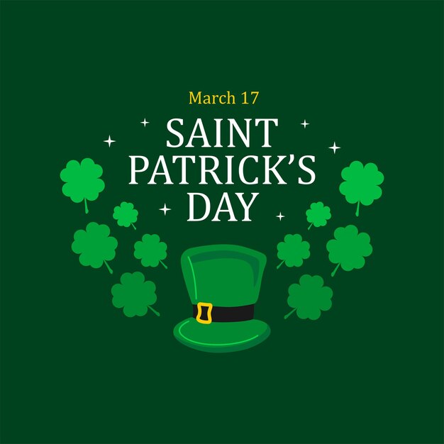 Saint Patrick Day Banner Vorlage auf grünem Hintergrund