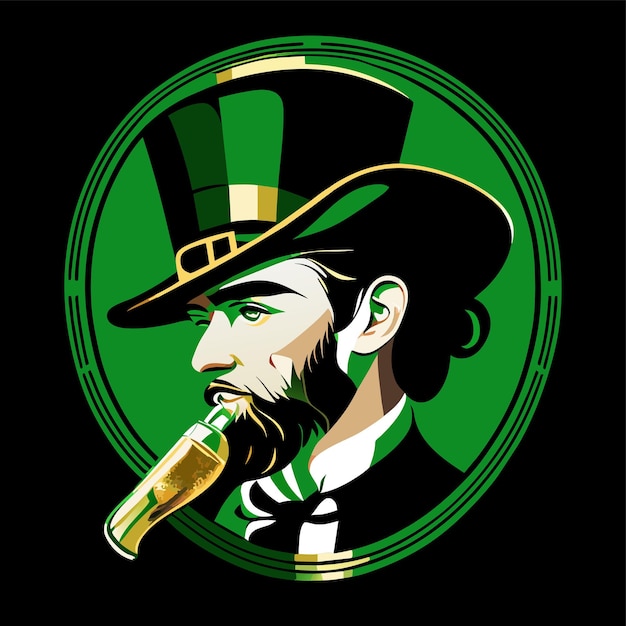 Saint Patrick Day Kobold grün handgezeichnete Cartoon-Aufkleber-Symbol-Konzept isolierte Illustration