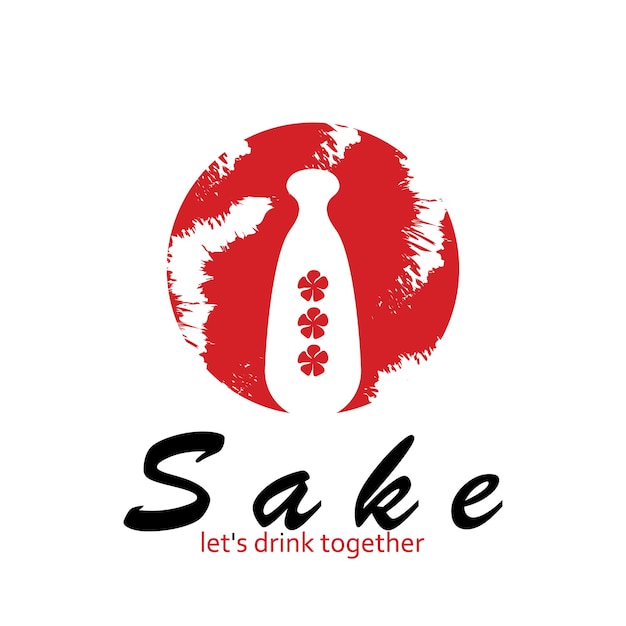 Vektor sake-logo-symbol, vektorgrafik-vorlage, design