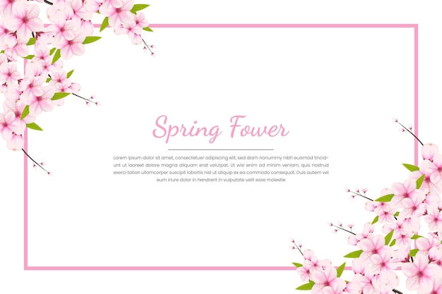 Vektor sakura-blütenhintergrund blüht realistische japanische rosa kirsch- oder aprikosenblumenelemente