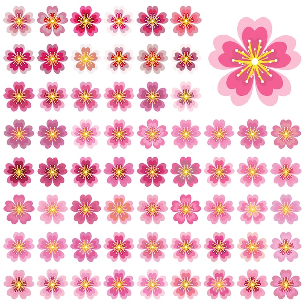 Sakura-symbol vektorgrafiken stock vektorgrafik kirschblüten-icon-set