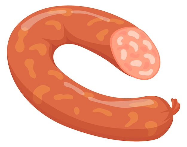 Vektor salami-symbol cartoon-schweinefleisch-lebensmittelprodukt