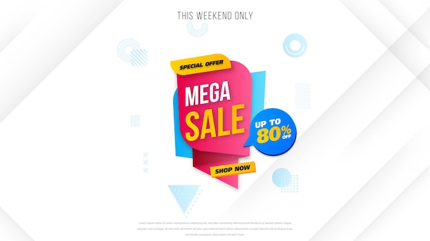 Sale banner template design mit geometrischem hintergrund big sale sonderangebot bis zu 50 rabatt super sale sonderangebot zum saisonende banner vektor illustration