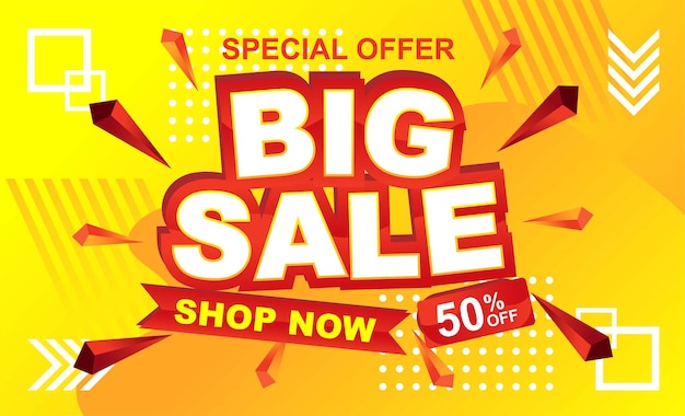 Sale-banner-vorlagen-design, big sale special bis zu 50% rabatt