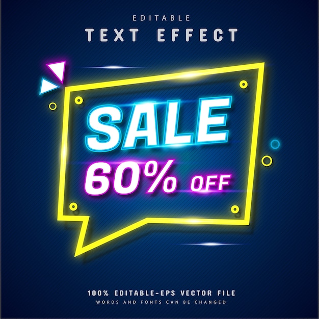 Sale neon style texteffekt