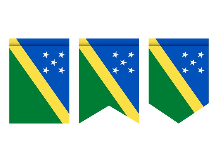 Vektor salomonen-flagge oder wimpel isoliert auf weißem hintergrund. wimpel-flag-symbol.