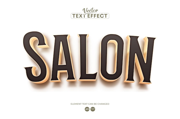 Salon mit texteffekt