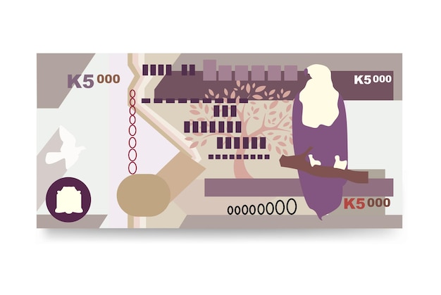 Vektor sambischer kwacha vektor illustration simbabwe geldsatz bündel banknoten papiergeld 5000 zmw