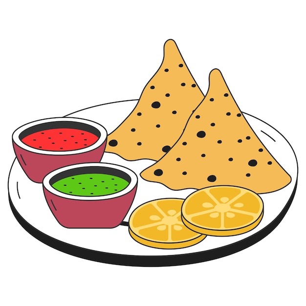 Sambusaj vektor fast food junk food beliebt preiswert snacks mit gutem geschmack gemüse samosa mit 2