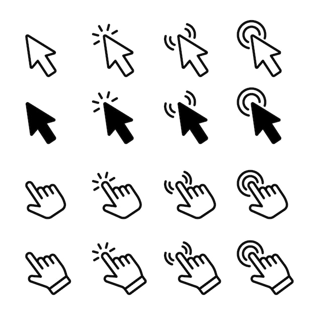 Sammlung des Cursor-Zeigers für die Website