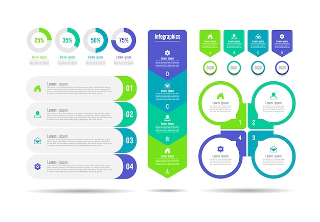 Sammlung flacher infografik-elemente