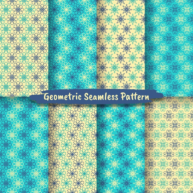 Sammlung geometrischer nahtloser Muster, abstraktes geometrisches sechseckiges Grafikdesign
