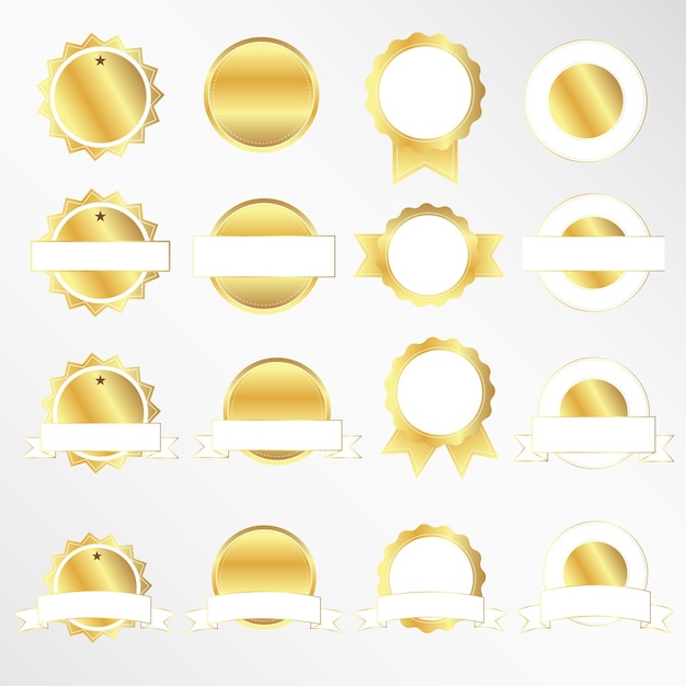 Vektor sammlung goldener abzeichen etikett tag grenze luxus-design für belohnung gewinner garantie