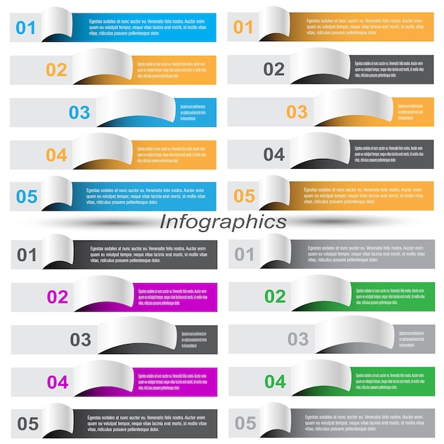 Vektor sammlung infografik-vorlage für moderne datenvisualisierung und ranking